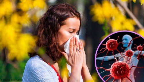 Vrouw snuit haar neus