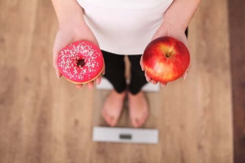 Het verlangen naar suiker een appel of een donut