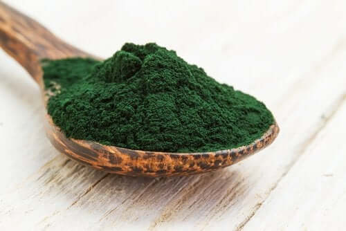 Lepel met spirulina