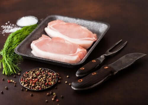 Een paar stukken varkenslende