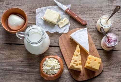Verschillende soorten melkproducten