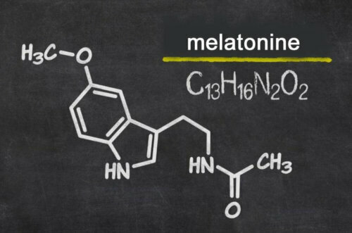 Scheikundig teken van het hormoon melatonine
