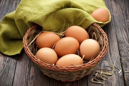 Eieren in een mandje