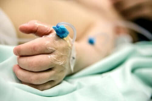 Katheter in een hand