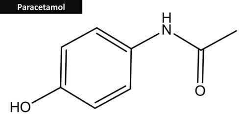 De structuurformule van paracetamol