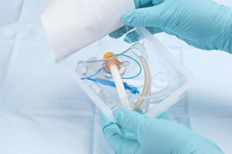 Endotracheale buis in verpakking