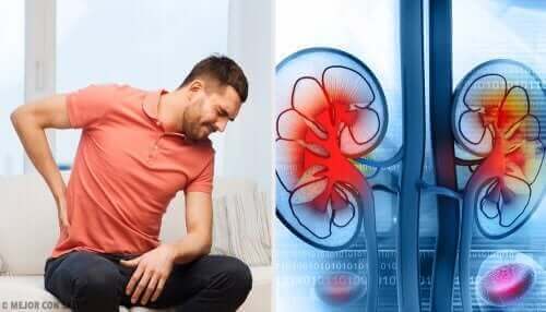 Een man heeft last van pijn in de nieren