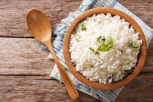 Pasta en rijst eten