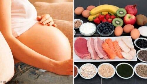 Zwangere vrouw en gezonde voedingsmiddelen