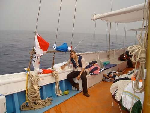 Op een boot kun je zeeziek worden