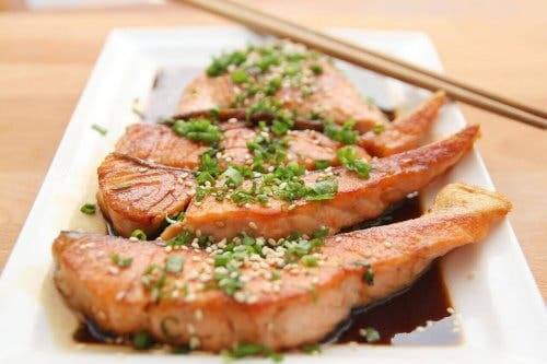 Bord met zalm