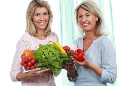 Vrouwen met groenten