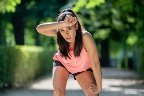 Vrouw na het hardlopen