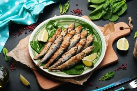 Sardines op een bord