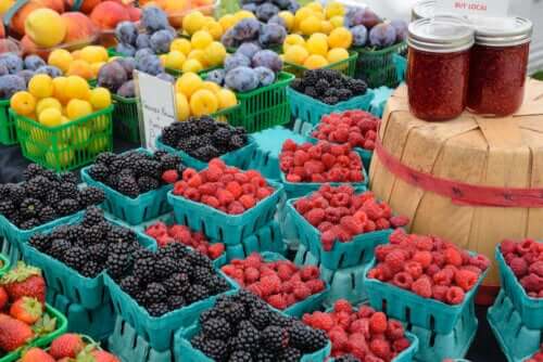 Vers fruit op de markt