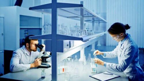 Onderzoekers in een laboratorium