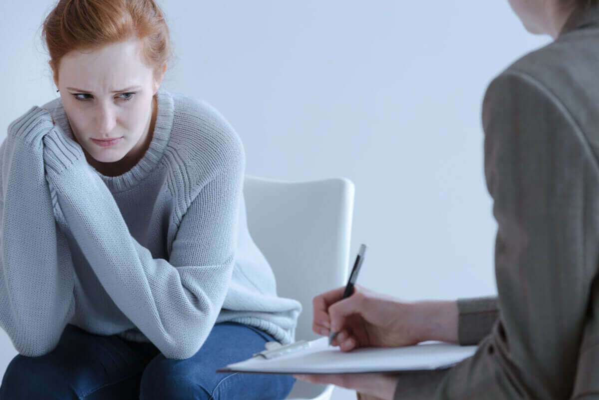 Vrouw bij een psycholoog