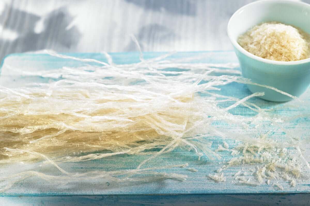 Agar-agar in een bakje