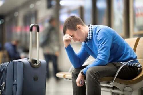 Man met jetlag