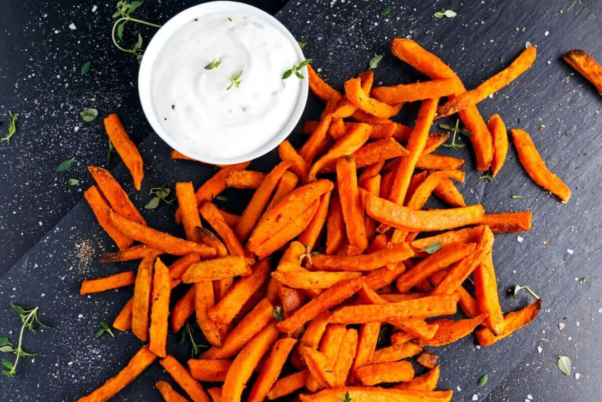 Patat van zoete aardappelen