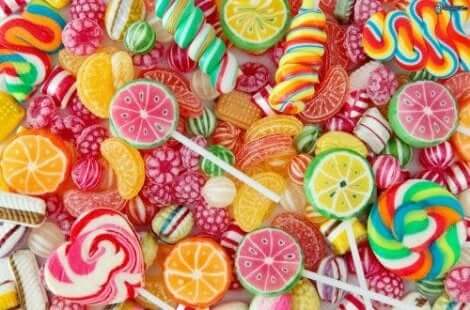 Veel lollies en snoep