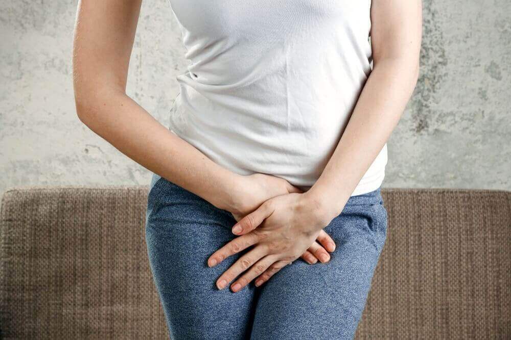 Vrouw met vaginaal ongemak