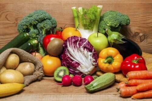 Verschillende groenten en fruit