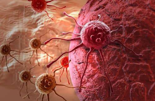Een grafische weergave van kankercellen
