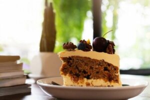 Suikervrije koffiecake met bosbessen