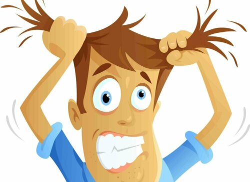 Getekende man met stress