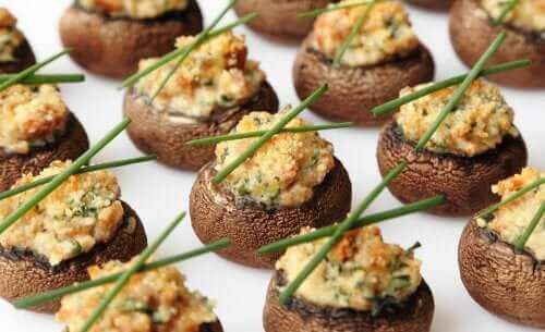 veganistische gevulde champignons