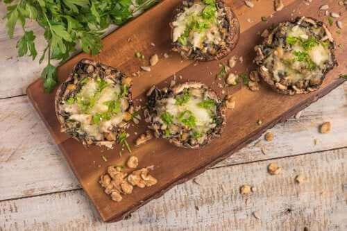 Hoe maak je veganistische gevulde champignons?