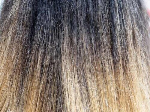 Een close-up van droog haar