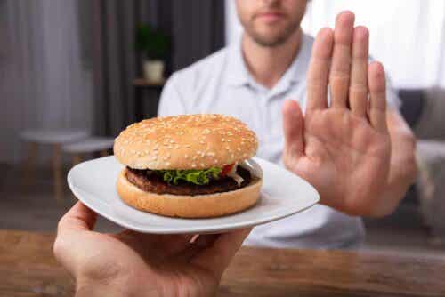Man zegt nee tegen hamburger