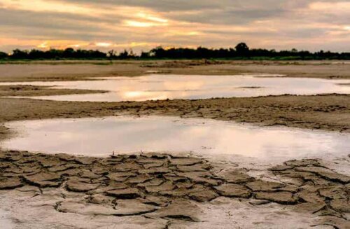 Een droog landschap